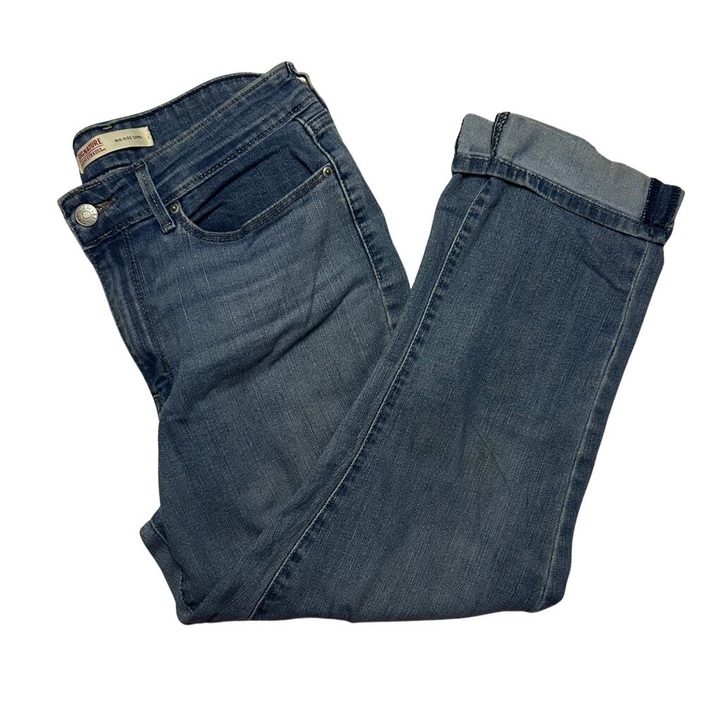 Signature Levi Strauss Mid Rise Capri Jeans Cuffed Denim Y2K Casual 6 Estimated